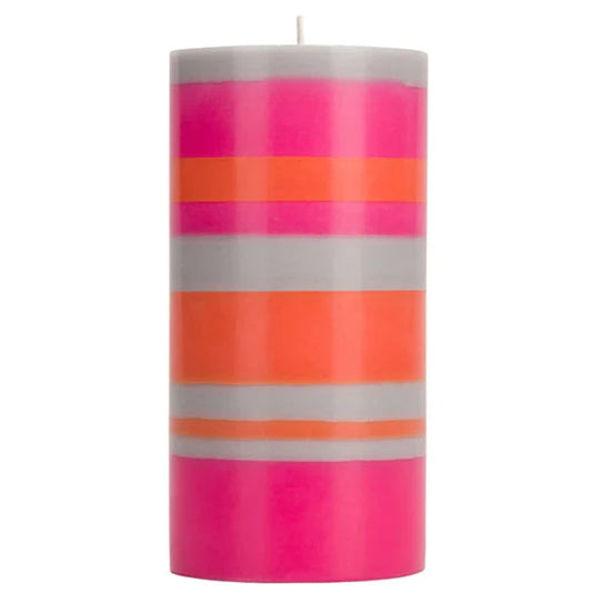 Striped Sunset Pink Candle